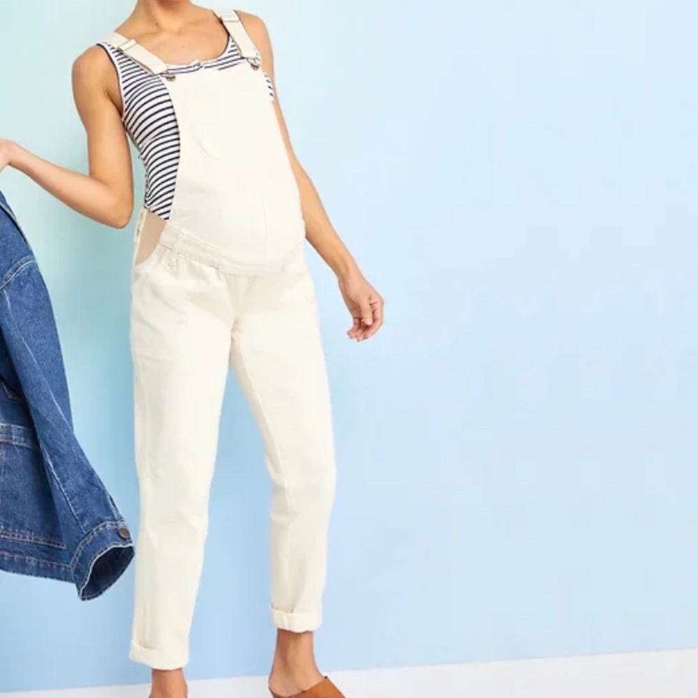 Old Navy Maternity Ecru Overalls